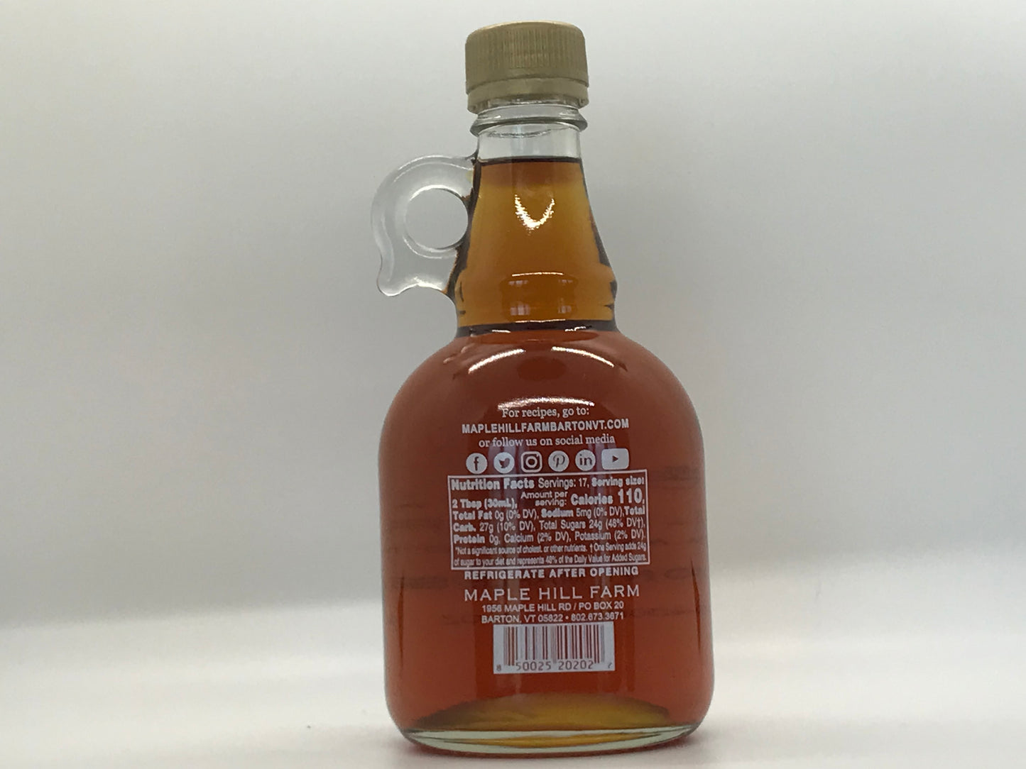 Pure Vermont Maple Syrup Maple Hill Farm Barton Vermont - Back